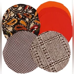 SET OF 8 1960S VINTAGE FABRIC PIECES 🤎 4"